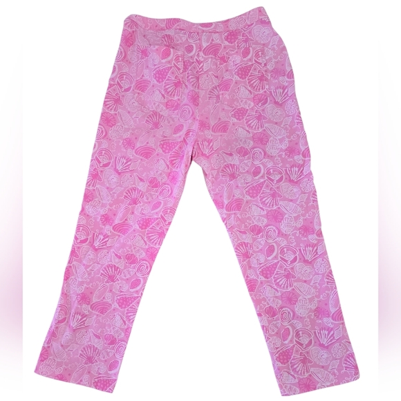 Lilly Pulitzer Womens Pink Seashell Cropped Straight Leg Pants Size 4 - Picture 2 of 6
